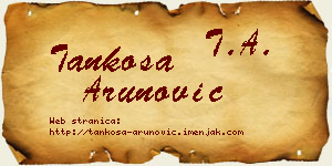 Tankosa Arunović vizit kartica